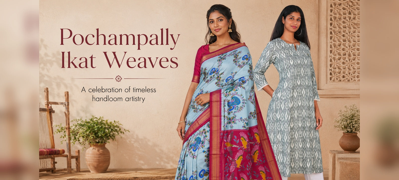 Image of Pochampally Ikat Sarees: The Telangana Weave Where the Design Is Dyed Before It Is Woven
