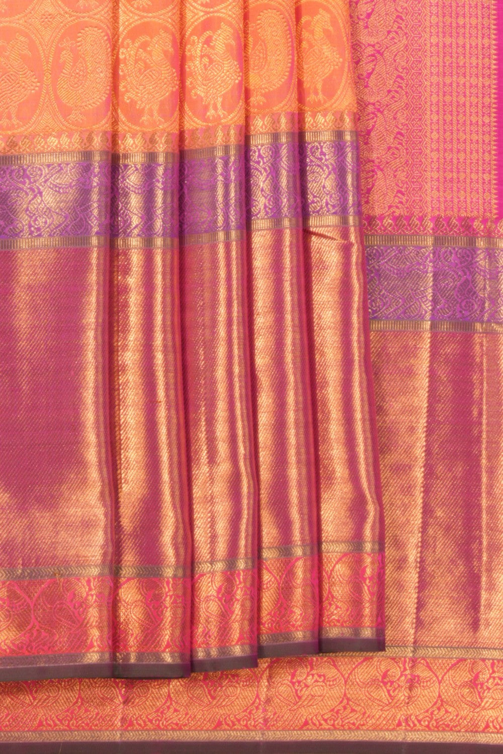 Kanchipattu Brocade Fuchsia Pink Saree