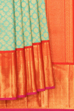 Image of Kanchipattu Brocade Sea Green Saree