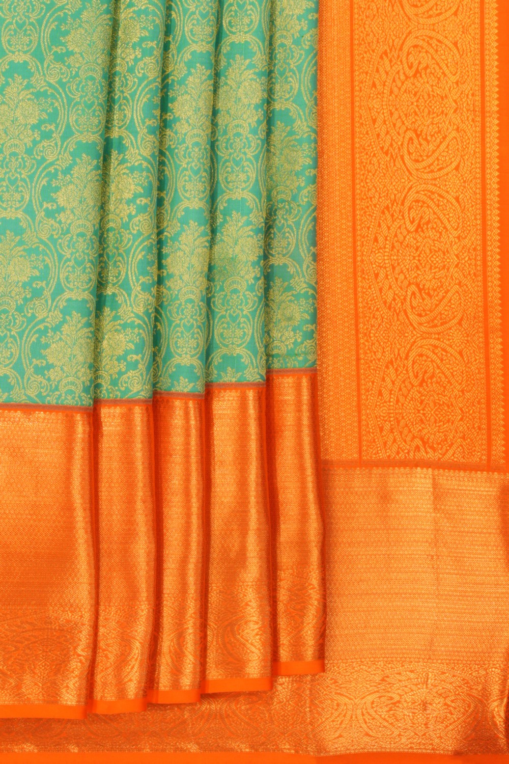 Kanchipattu Brocade Sea Green Saree