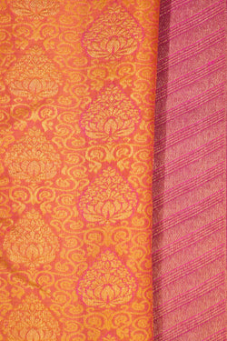 Image of Arani Silk Brocade Mustard Saree