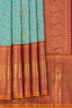 Image of Kanchipattu Brocade Blue Saree