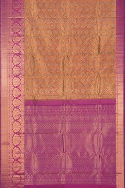 Image of Kanchipuram Silk Tissue Brocade Gold Saree