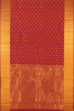 Image of Kanchipuram Silk Brocade Red Saree