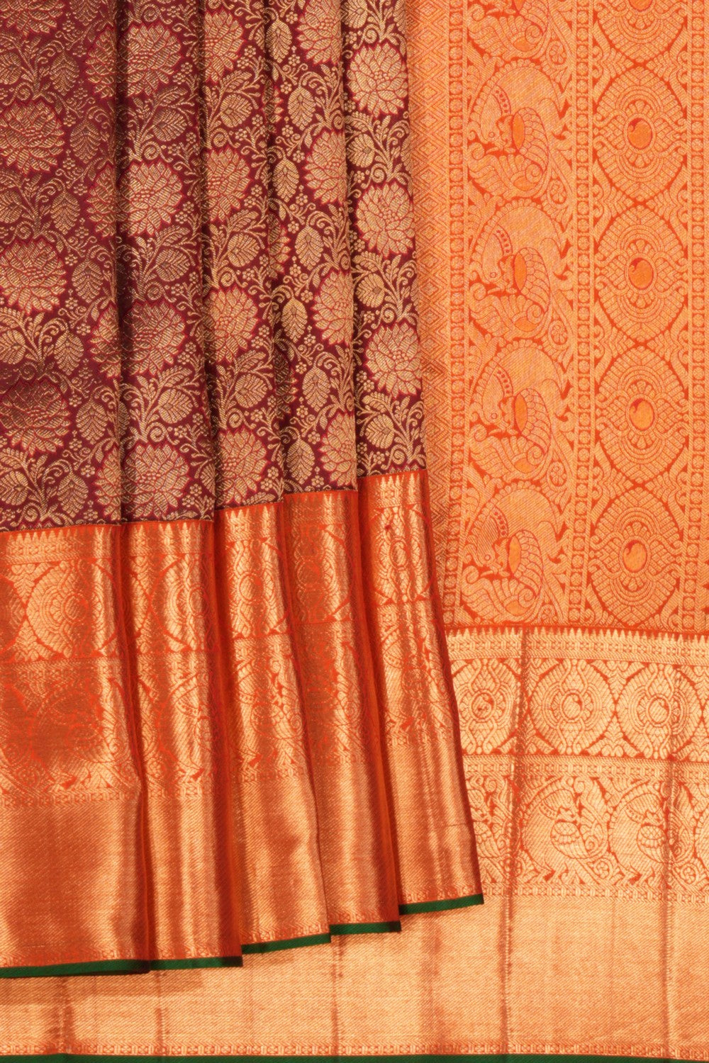 Kanchipattu Brocade Maroon Saree