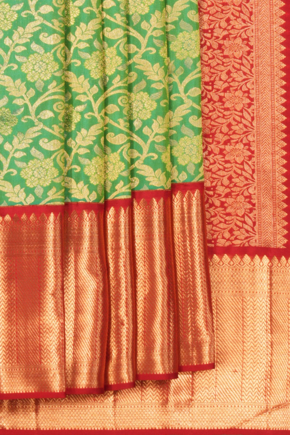 Kanchipattu Brocade Green Saree