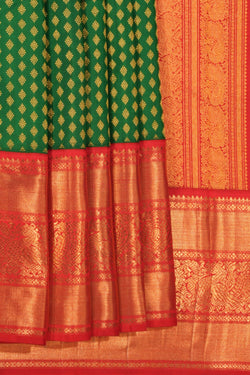 Image of Kanchipuram Silk Green Saree