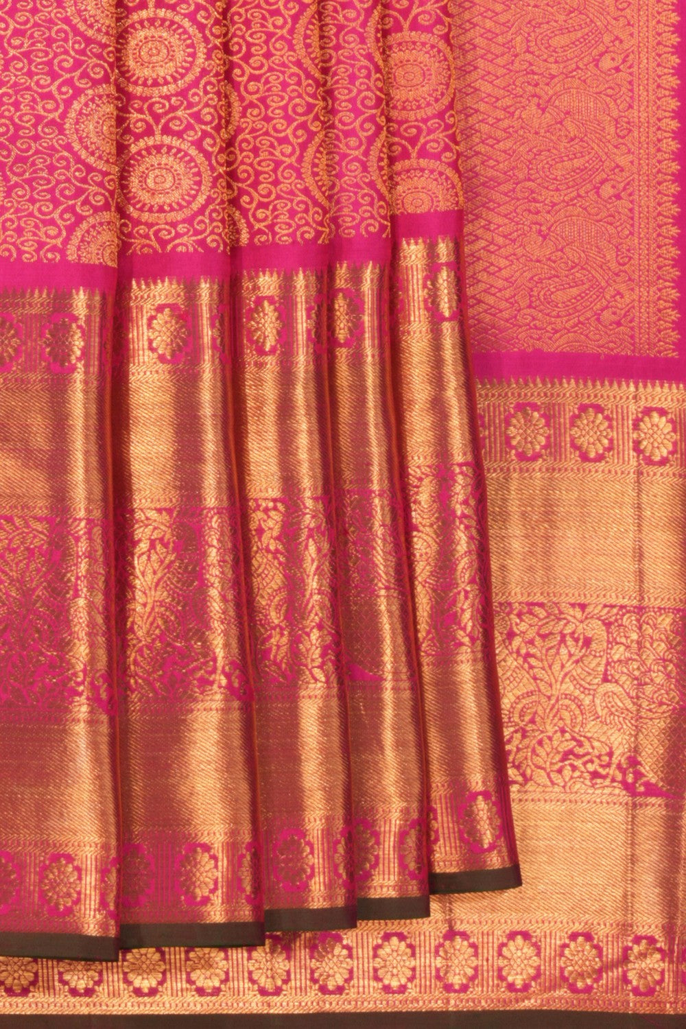 Kanchipuram Silk Brocade Pink Saree