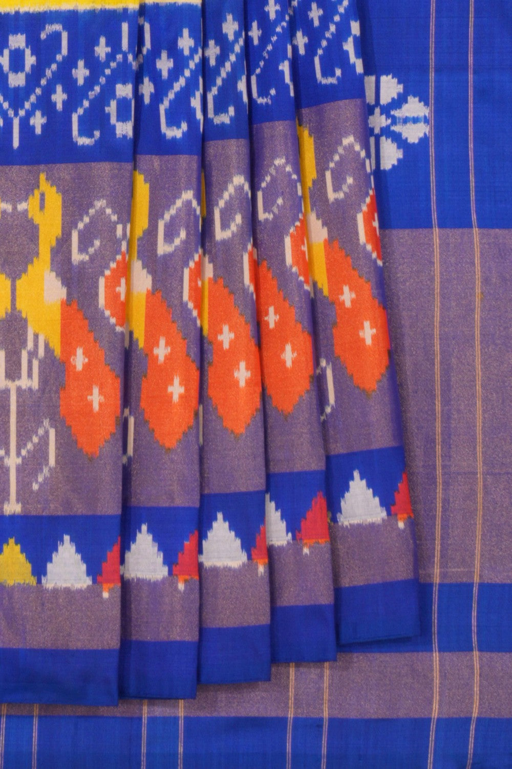 Pochampally Ikat Silk Yellow Saree