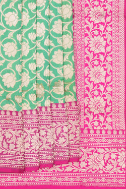 Image of Banarasi Silk Green Saree