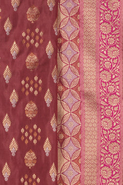 Image of Banarasi Silk Gorgeous Caramel-Brown Saree