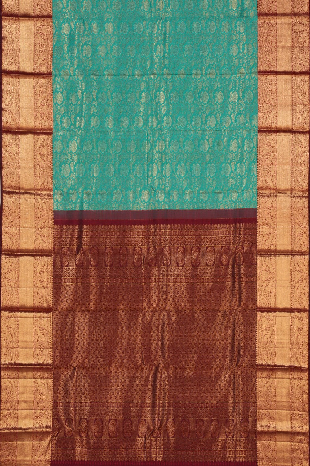 Kanchipattu Brocade Sea Blue Saree