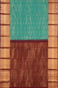 Image of Kanchipattu Brocade Sea Blue Saree