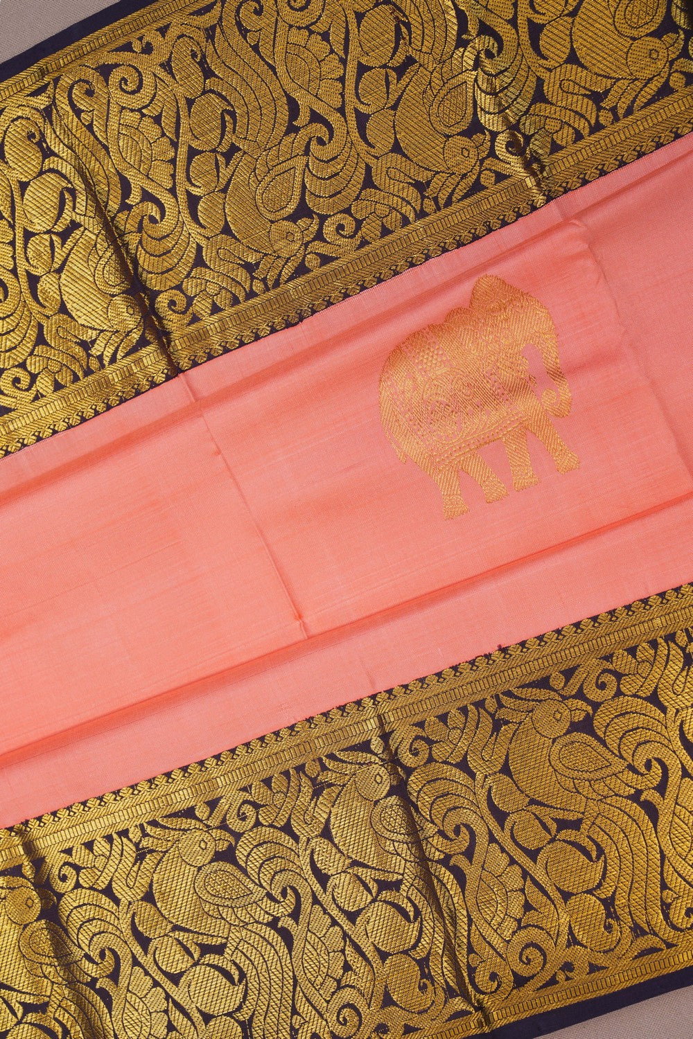 Image of Kanchipattu Peach Saree