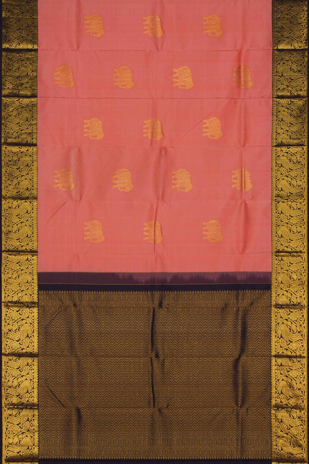 Image of Kanchipattu Peach Saree