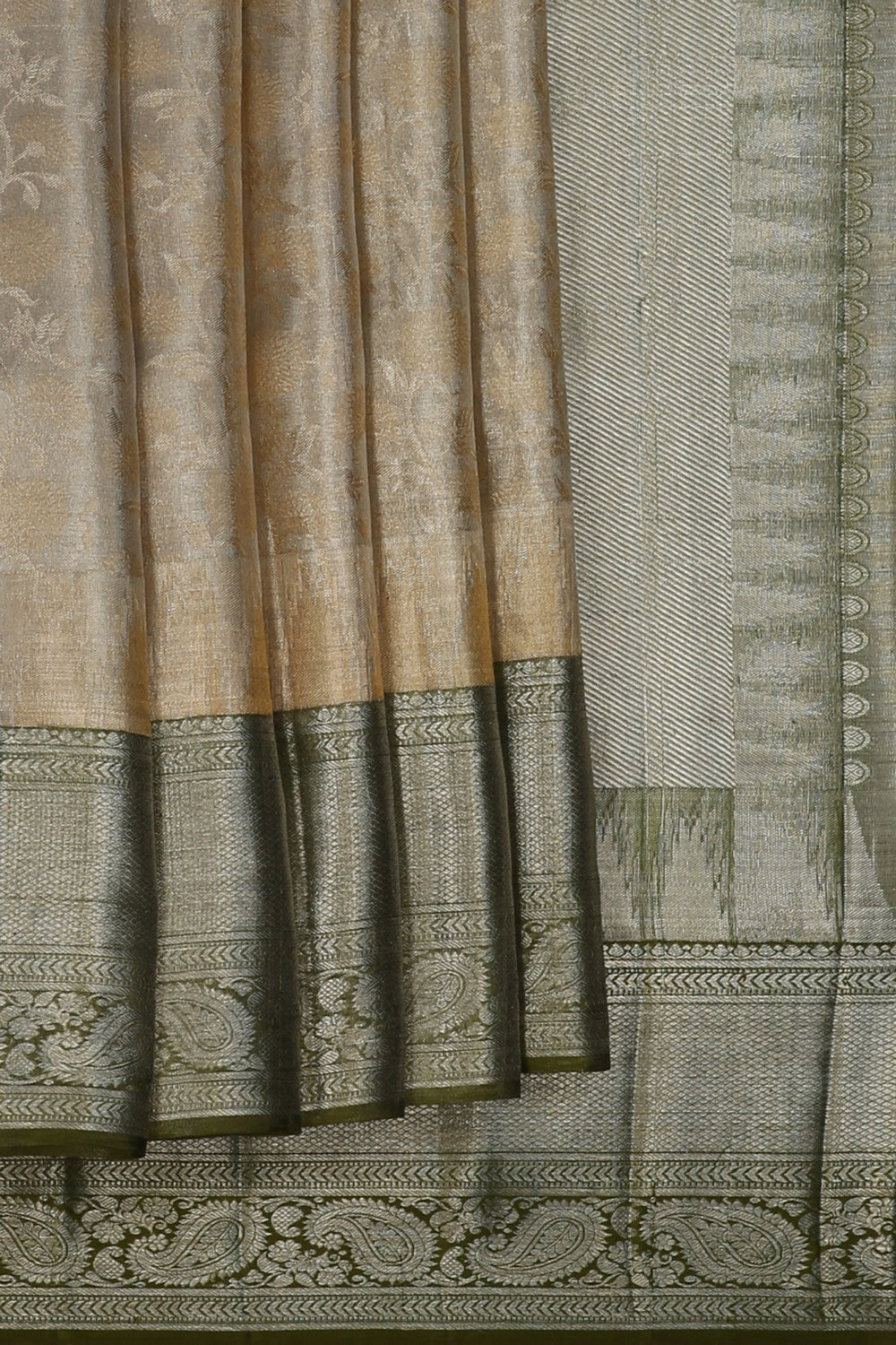 Image of Silver Tissue Brocade Kanchipattu Saree