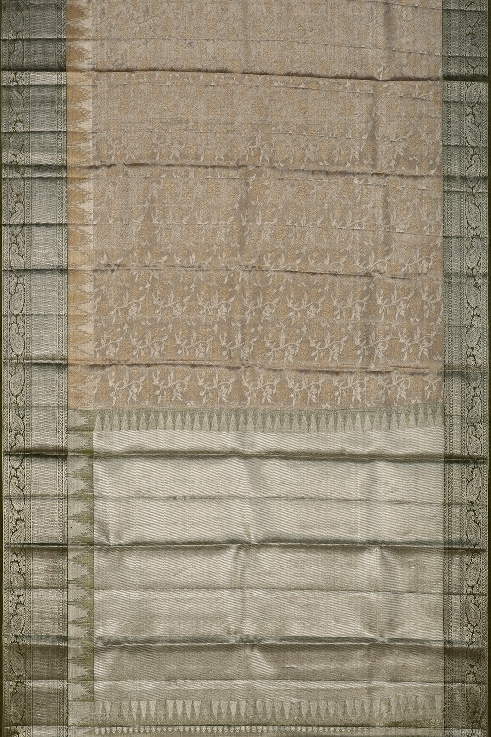 Image of Silver Tissue Brocade Kanchipattu Saree