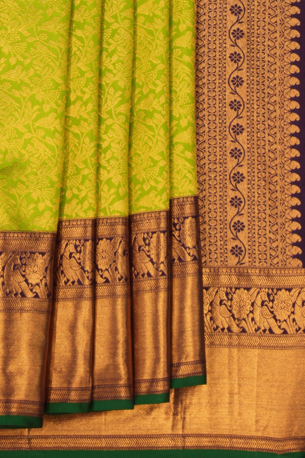 Kanchipattu Brocade Green Saree