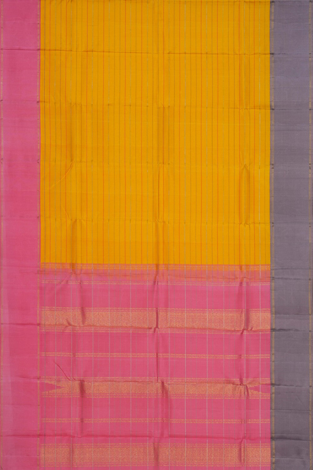 Image of Kanchipuram Silk Yellow Saree