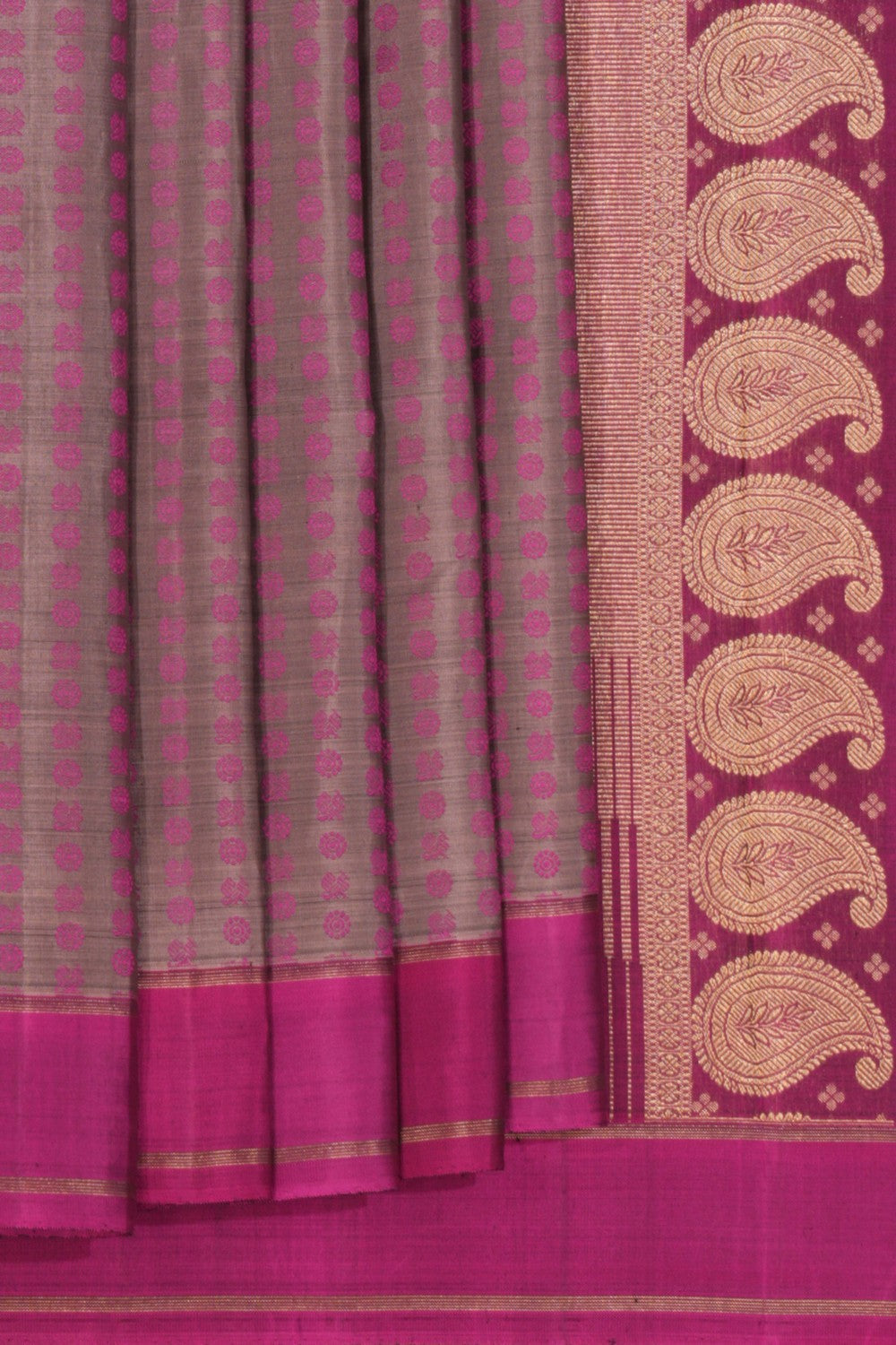Image of Kanchipuram Silk Grey Saree