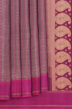 Image of Kanchipuram Silk Grey Saree