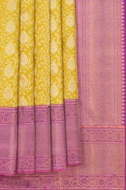 Image of Kanchipuram Silk Spring Green Saree