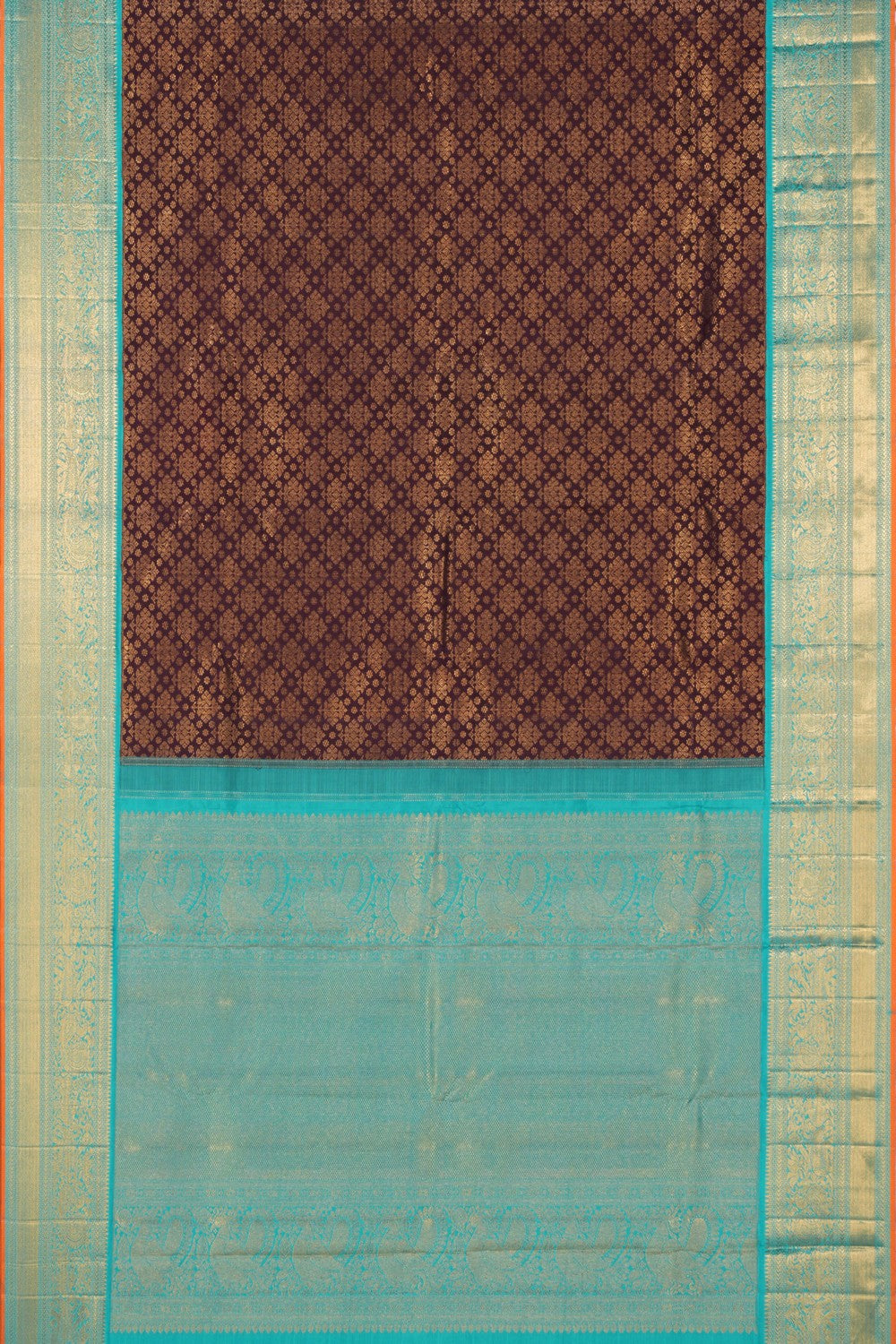 Kanchipuram Silk Brocade Violet Saree