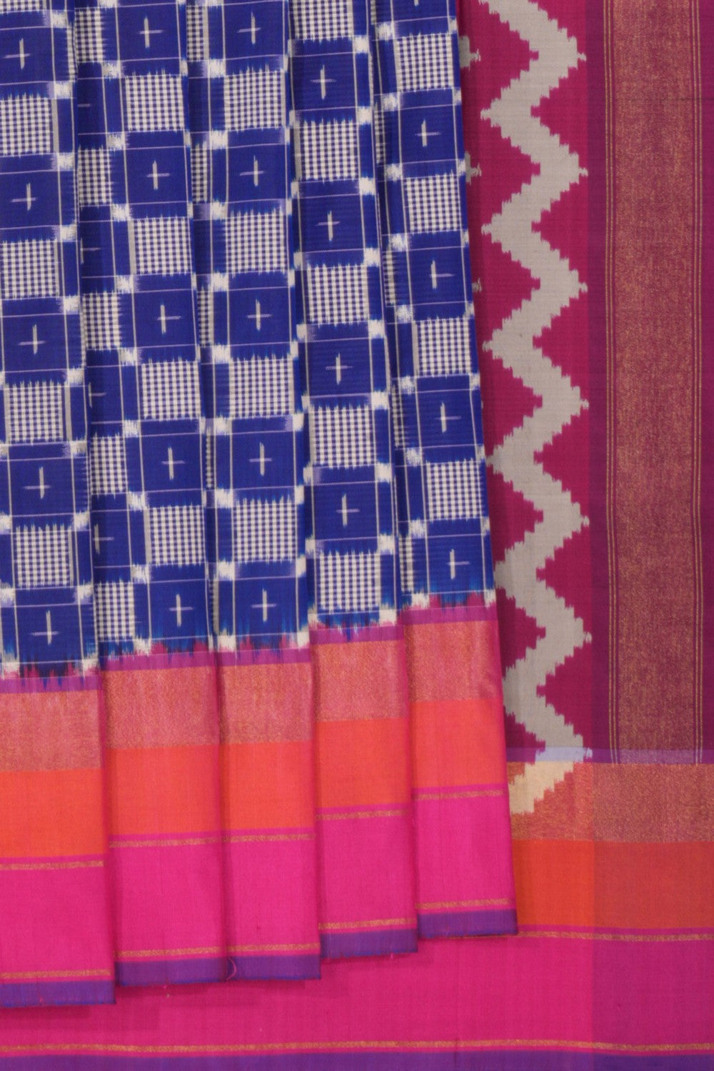 Pochampally Ikat Indigo Blue Saree