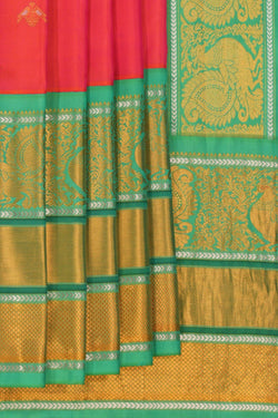 Image of Gadwal Silk Pink Saree