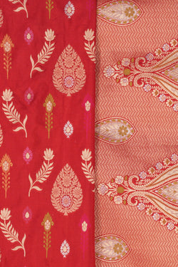 Image of Banarasi Silk Red Saree