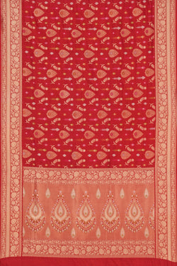 Image of Banarasi Silk Red Saree