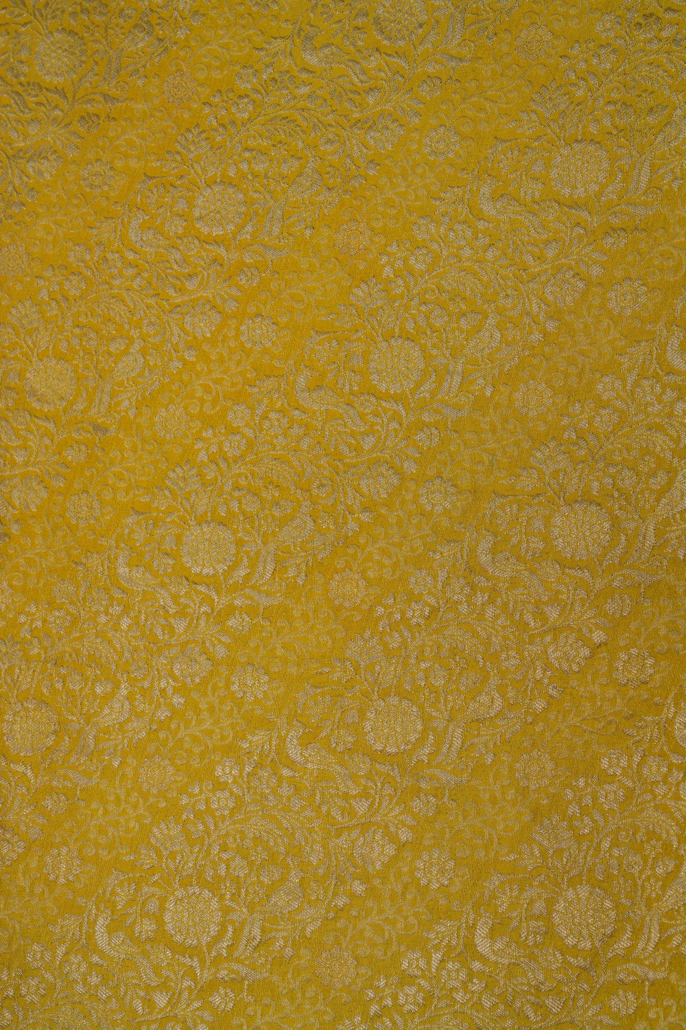 Image of Banarasi Crepe Yellow Saree