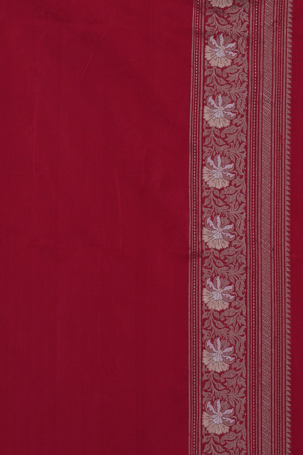 Image of Banarasi Brocade Silk Red Saree