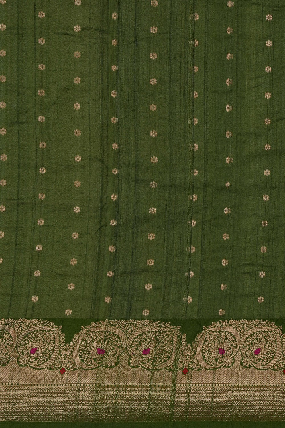 Image of Banarasi Tussar Silk Plum Pink Saree