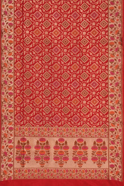 Image of Banarasi Silk Red Saree