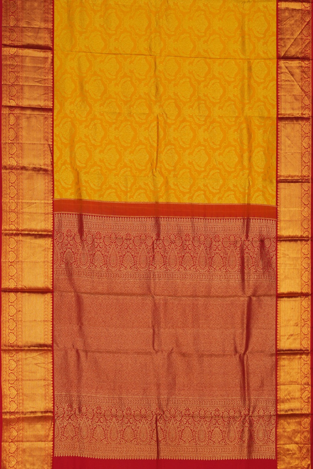 Image of Yellow Brocade Kanchipattu Saree