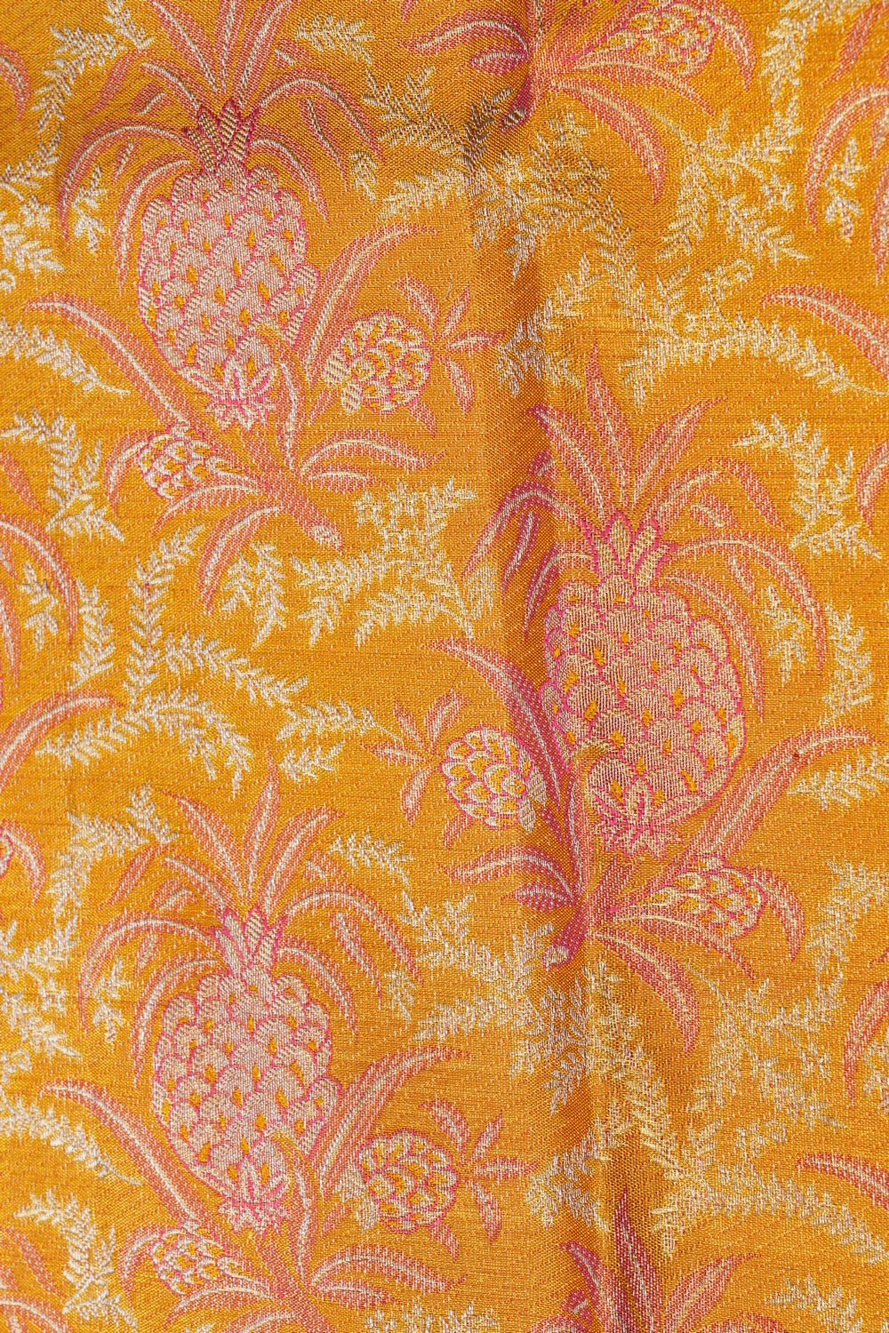 Image of Yellow Tissue Brocade Kanchipattu Saree