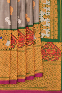 Image of Gadwal Silk Grey Saree