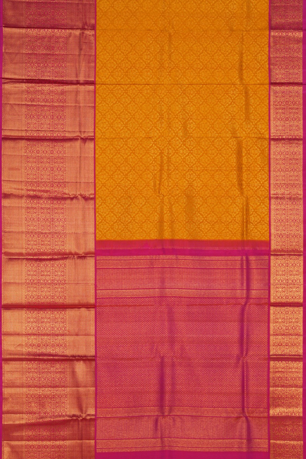 Image of Yellow Tissue Brocade Kanchipattu Saree