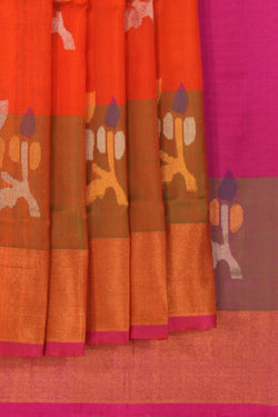 Image of Uppada Silk Fuchsia-Pink Saree