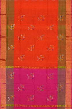 Image of Uppada Silk Fuchsia-Pink Saree