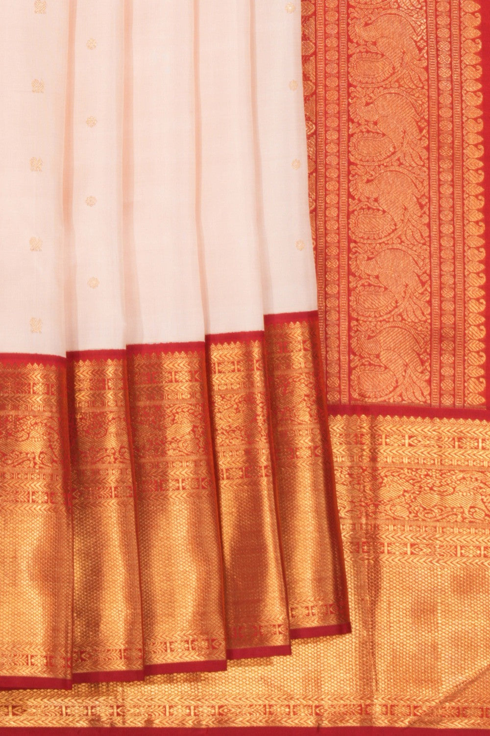 Kanchipuram Silk Cream Saree