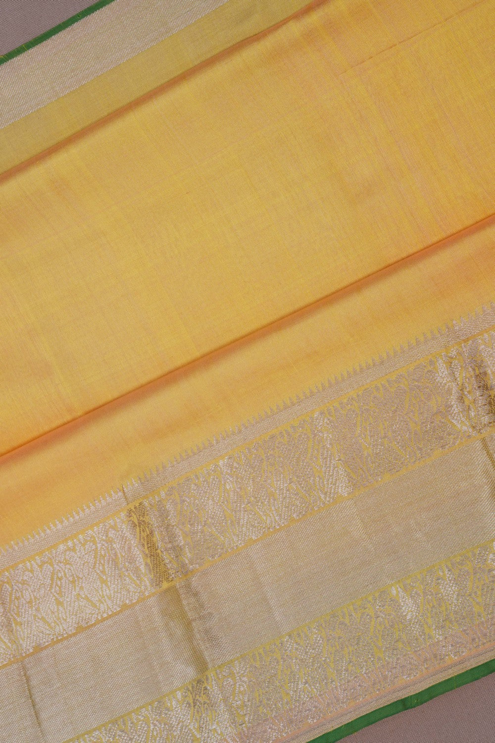 Image of Mangalgiri Silk Yellow Saree