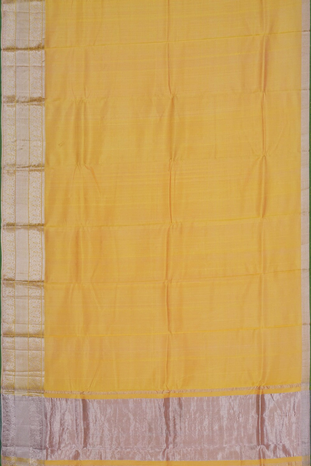 Image of Mangalgiri Silk Yellow Saree