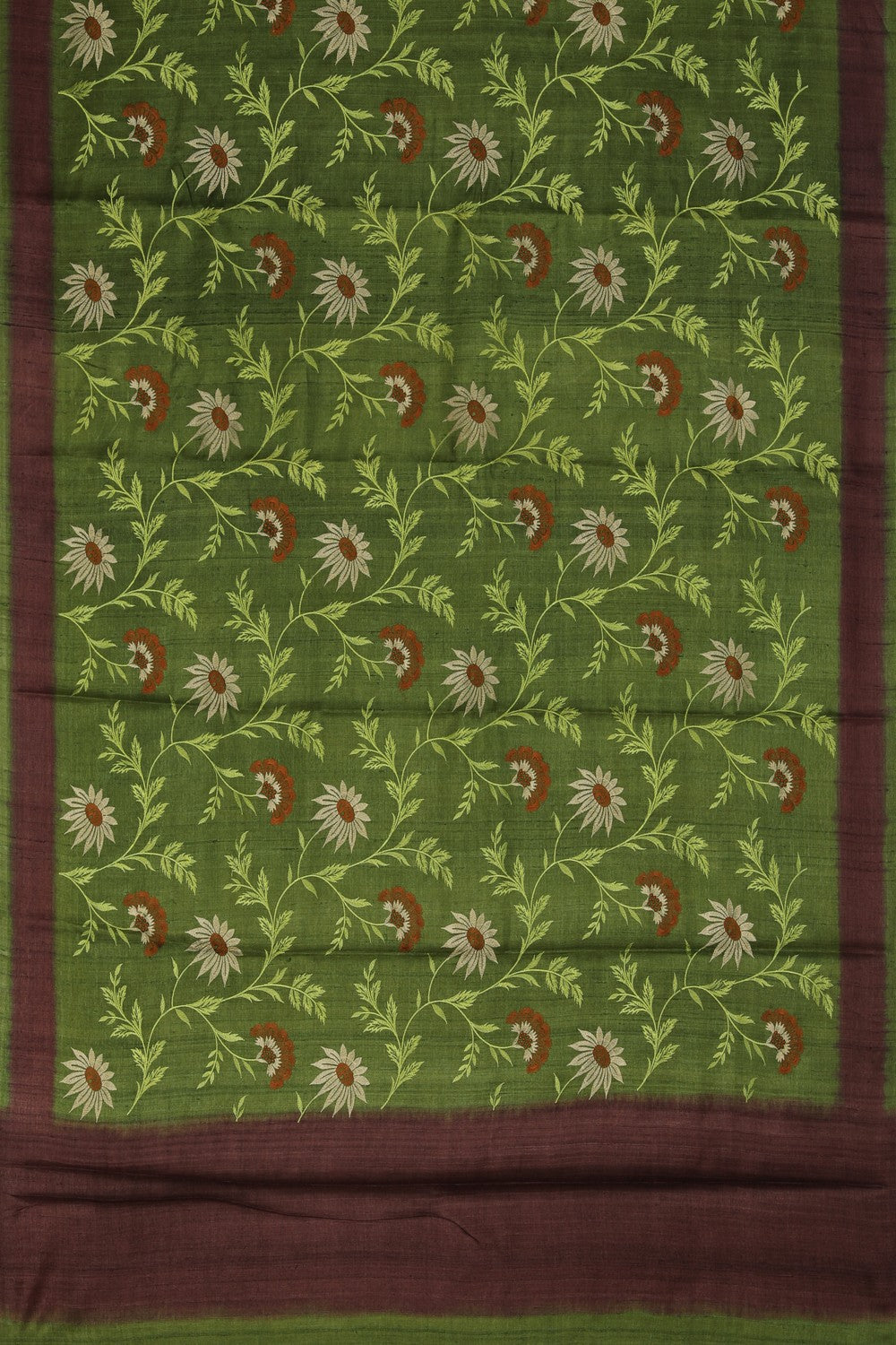 Image of Tussar Silk Embroidery Saree