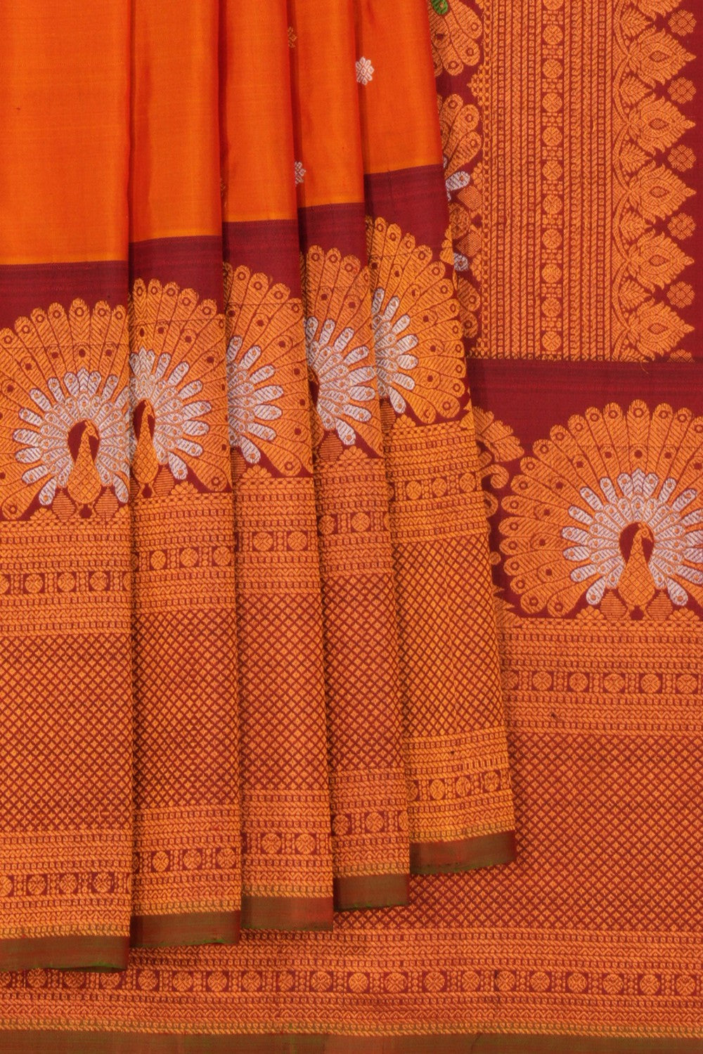 Gadwal Silk Orange Saree