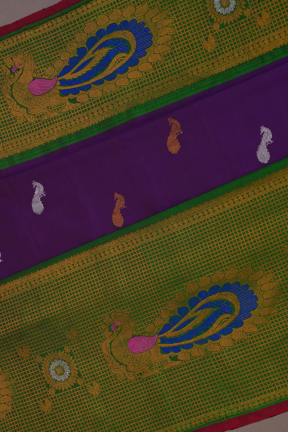 Image of Gadwal Silk Purple Saree
