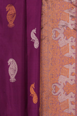 Image of Gadwal Silk Magenta Pink Saree