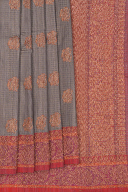 Image of Banarasi Dupion Silk Grey Saree