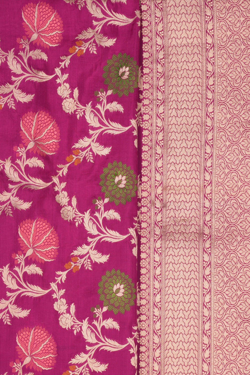 Banarasi Silk Magenta Pink Saree